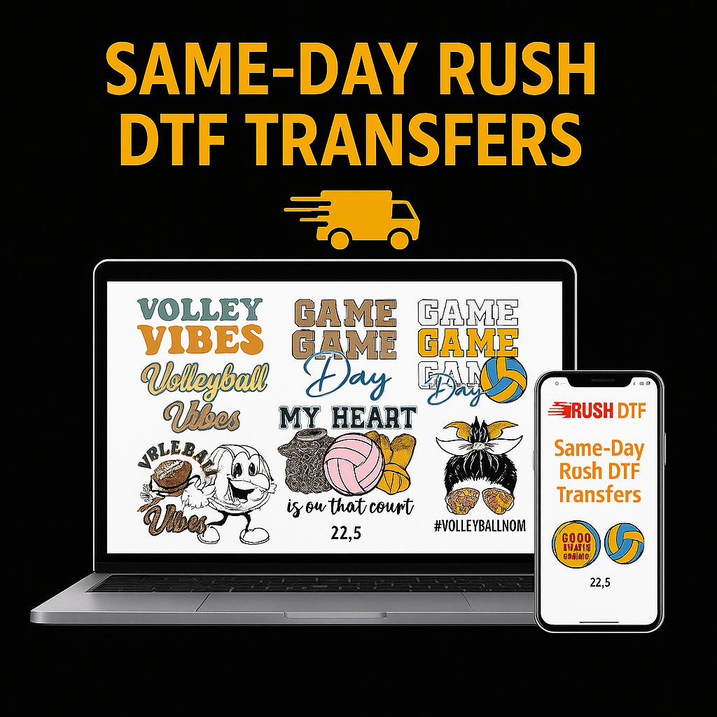 DTF-Transfers mit Same-Day-Rush Mo-Fr | Gang-Sheet-Builder